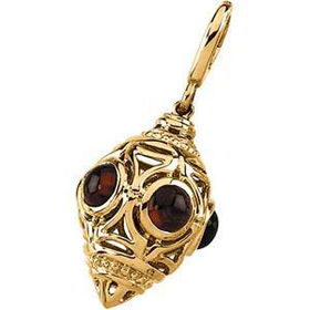 14K Yellow Gold Rhodolite Garnet Charmyellow 