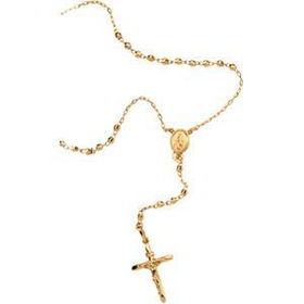 14K Yellow Gold Rosary Necklaceyellow 