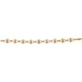 14K Yellow Gold Tricolor Our Lady Of Gudalupe Braceletyellow 