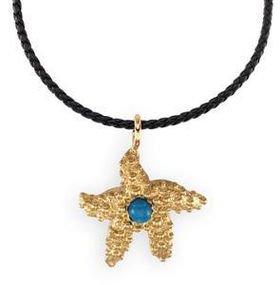 14K Yellow Gold Turquoise Cabochon Starfish Charmyellow 