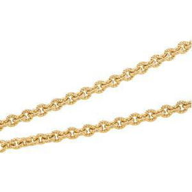 18K Yellow Gold Patterned Link Cable Chain - 16 Inchesyellow 