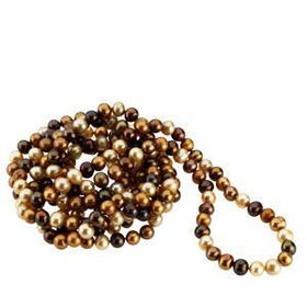 Freshwater Cultured Dyed Chocolate Pearl Rope With No Claspfreshwater 