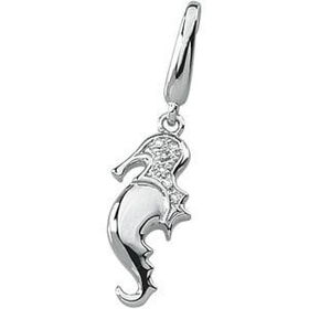 14K White Gold Diamond Seahorse Charmwhite 