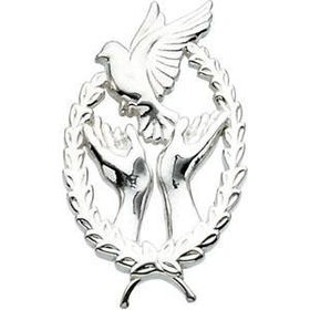 14K White Gold Remembrance Lapel Pinwhite 