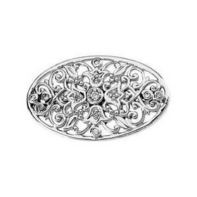 14K White Gold Round Diamond Broochwhite 