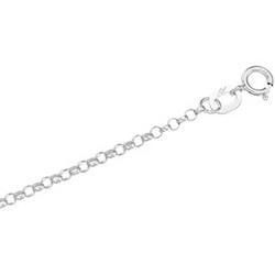 14K White Gold Hollow Belcher Rolo Chain - 18 incheswhite 