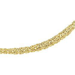 14K Yellow Gold Hollow Byzantine Chain - 17 inchesyellow 