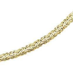 14K Yellow Gold Hollow Byzantine Chain - 17 inchesyellow 