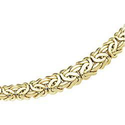 14K Yellow Gold Hollow Byzantine Chain - 17 inchesyellow 