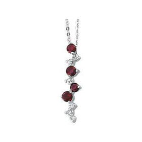 14K White Gold Ruby & Diamond Necklacewhite 