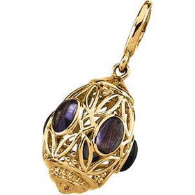 14K Yellow Gold Amethyst Charmyellow 