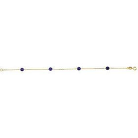 14K Yellow Gold Children's Amethyst Bead Station Braceletyellow 