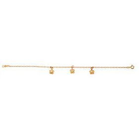 14K Yellow Gold Children's Daisy Cubic Zirconia Braceletyellow 