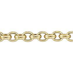 14K Yellow Gold Hollow Oval Link Chain - 17 inchesyellow 