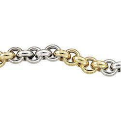 14K Yellow Gold Hollow Handmade Chain Two Tone - 17 inchesyellow 