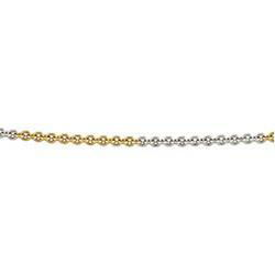 14K Two Tone Gold Cable Chain - 16 inchestwo 