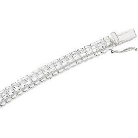 Sterling Silver Cubic Zirconia Bracelet - 7.25"sterling 