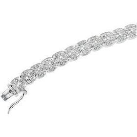 Sterling Silver Cubic Zirconia Bracelet - 7.75"sterling 