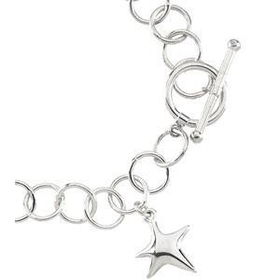 Sterling Silver Ring Chain With Star - 7.5 Inchessterling 