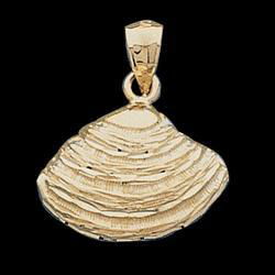 14K Yellow Gold Sea Shell Pendantyellow 