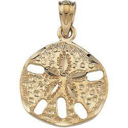 14K Yellow Gold Sand Dollar Pendantyellow 