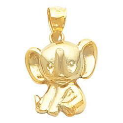 14K Yellow Gold Elephant Pendantyellow 