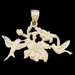 14K Yellow Gold Hummingbirds Pendantyellow 