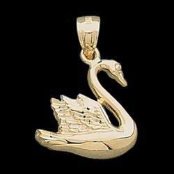 14K Yellow Gold Swan Pendantyellow 