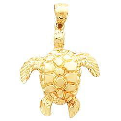 14K Yellow Gold Turtle Pendantyellow 