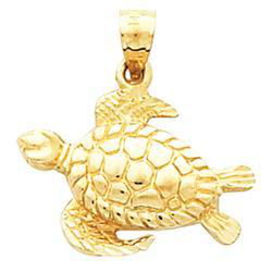 14K Yellow Gold Turtle Pendantyellow 