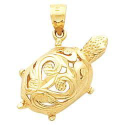 14K Yellow Gold Turtle Pendantyellow 