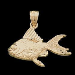 14K Yellow Gold Fish Pendantyellow 