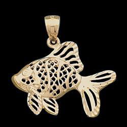 14K Yellow Gold Goldfish Pendantyellow 