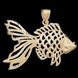 14K Yellow Gold Goldfish Pendantyellow 