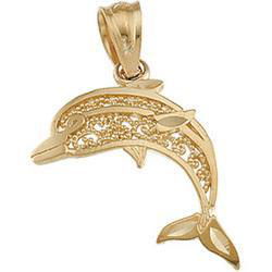 14K Yellow Gold Dolphin Pendantyellow 