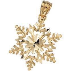 14K Yellow Gold Snowflake Pendantyellow 