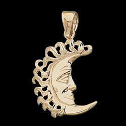 14K Yellow Gold Moonface Pendantyellow 