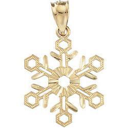 14K Yellow Gold Snowflake Pendantyellow 