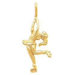 14K Yellow Gold Ice-Skater Pendantyellow 