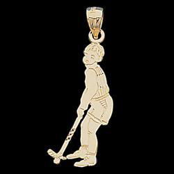 14K Yellow Gold Golfer Pendantyellow 