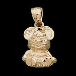 14K Yellow Gold Baby Mouse Pendantyellow 