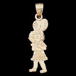 14K Yellow Gold Girl Pendantyellow 