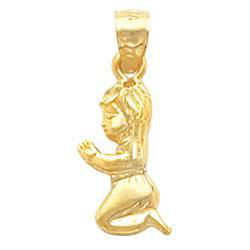 14K Yellow Gold Girl Praying Pendantyellow 