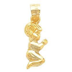 14K Yellow Gold Boy Praying Pendantyellow 