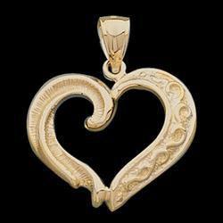 14K Yellow Gold Heart Design Pendantyellow 