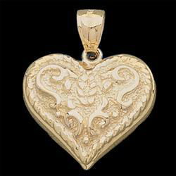 14K Yellow Gold Heart Design Pendantyellow 