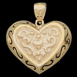 14K Yellow Gold Heart Design Pendantyellow 