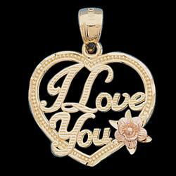 14K Yellow Gold I Love You Heart Pendantyellow 