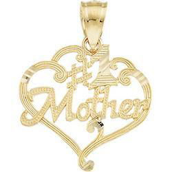 14K Yellow Gold #1 Mother Heart Pendantyellow 