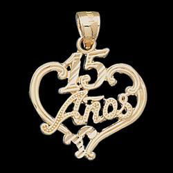 14K Yellow Gold Fifteen Amos Heart Pendantyellow 